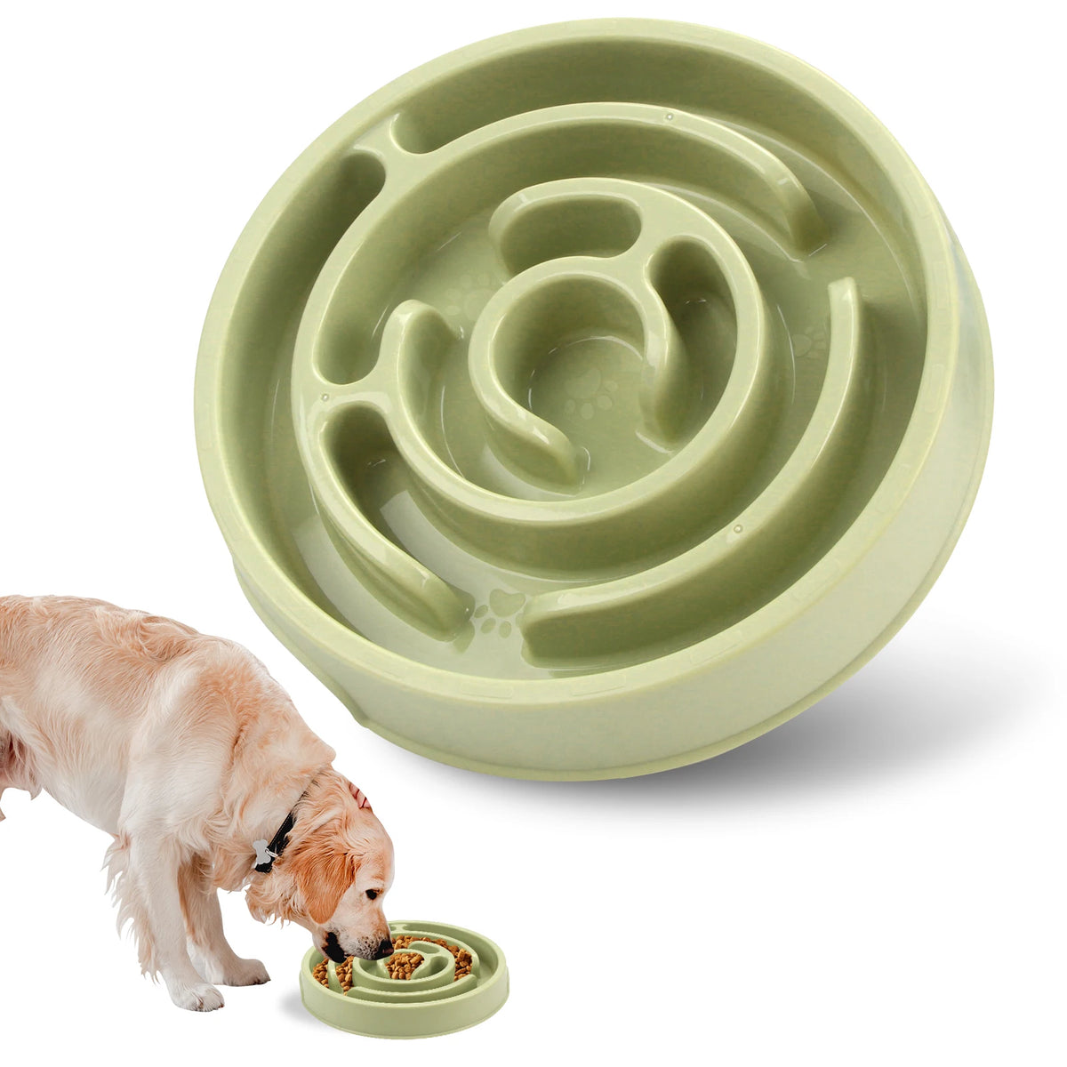 Slow-Feeder Puzzle Bowl — anti-gulping feeding control for dogs