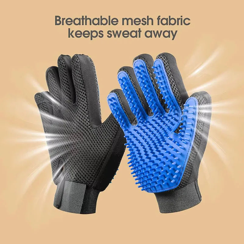 Deshedding Grooming Glove — pet hair remover brush glove
