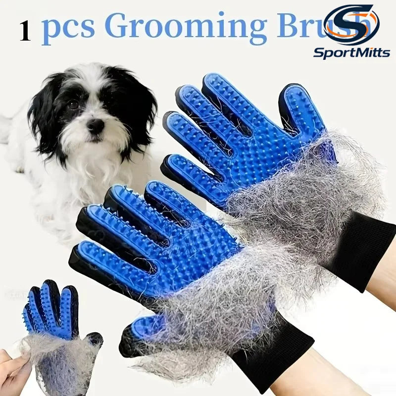 Deshedding Grooming Glove — pet hair remover brush glove