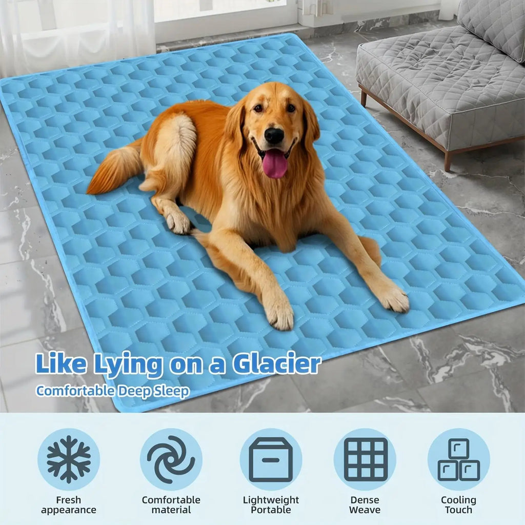 Dog Cooling Mat — pressure-activated gel cooling pad, no refrigeration