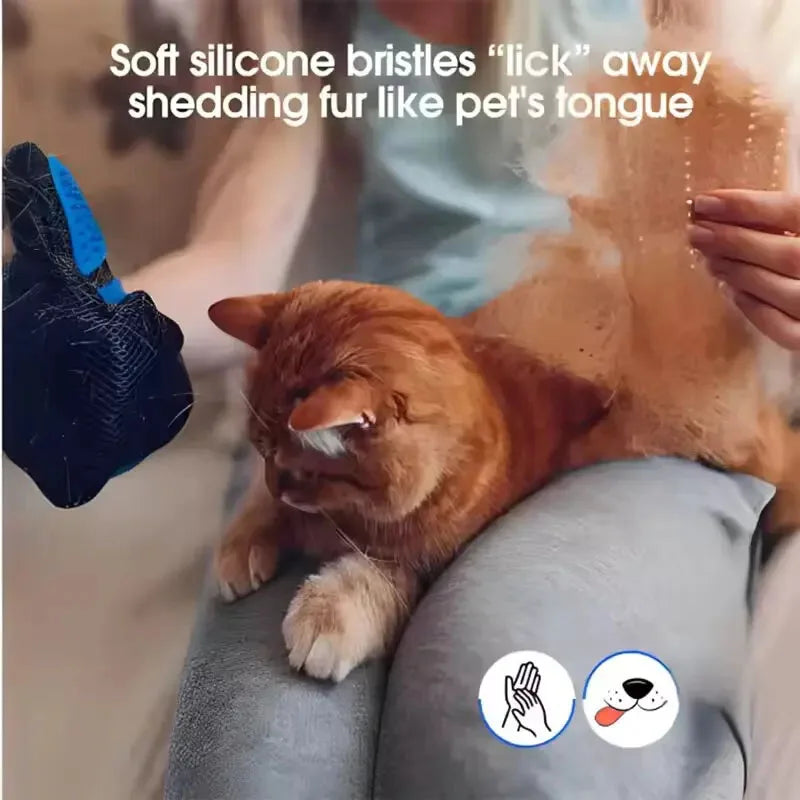 Deshedding Grooming Glove — pet hair remover brush glove