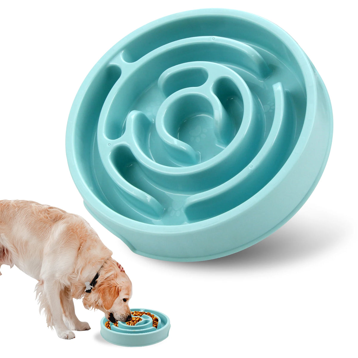 Slow-Feeder Puzzle Bowl — anti-gulping feeding control for dogs