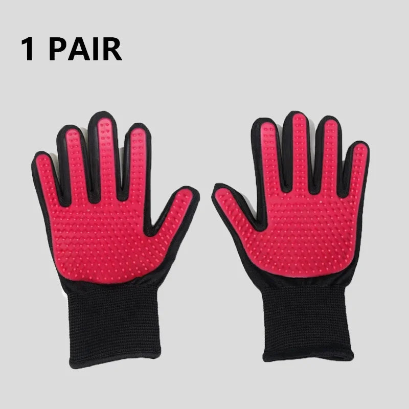 Deshedding Grooming Glove — pet hair remover brush glove