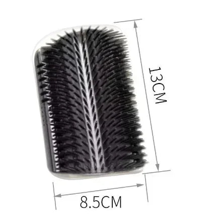 Cat Self-Groomer Corner Brush — hands-free wall corner grooming brush